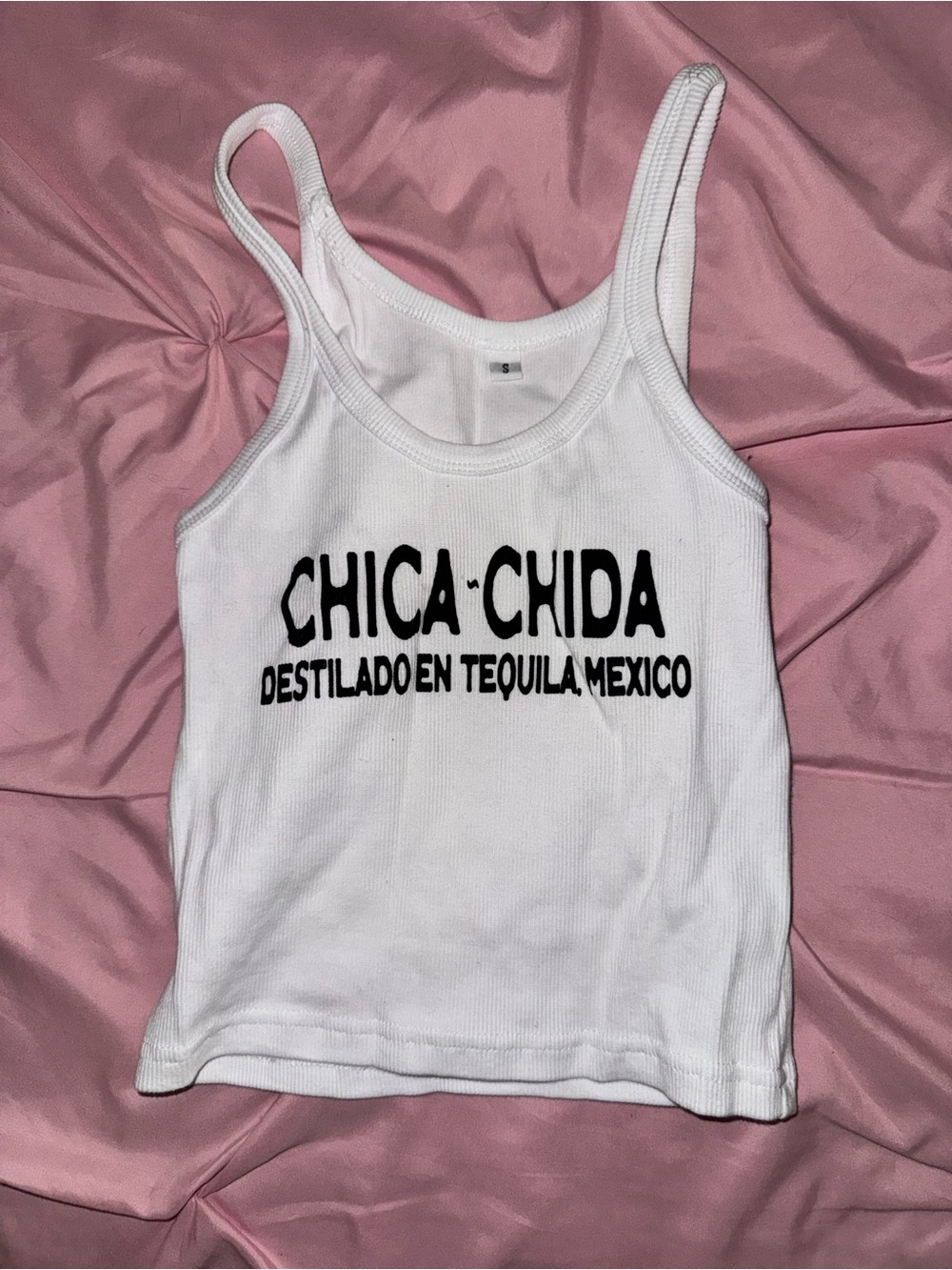 Chica Chida White Ribbed Tank Top